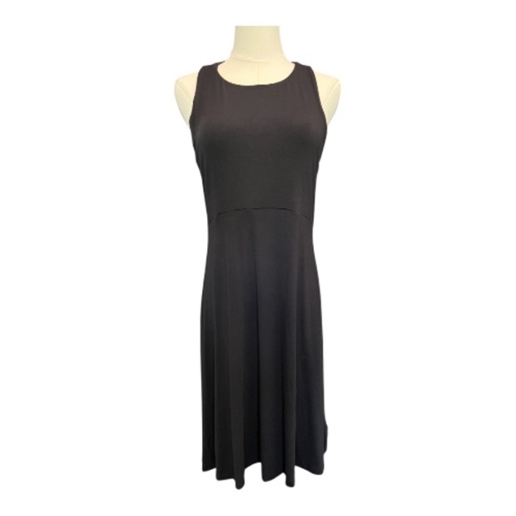 β¨ EUC ATHLETA Black Santorini Sleeveless Swing Dress | Sz M - Picture 2 of 9